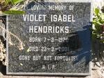 HENDRICKS Violet Isabel 1920-2001