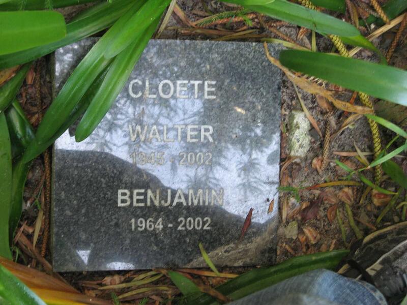 CLOETE Walter 1945-2002 :: CLOETE Benjamin 1964-2002