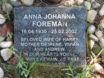 FOREMAN Anna Johanna 1930-2002