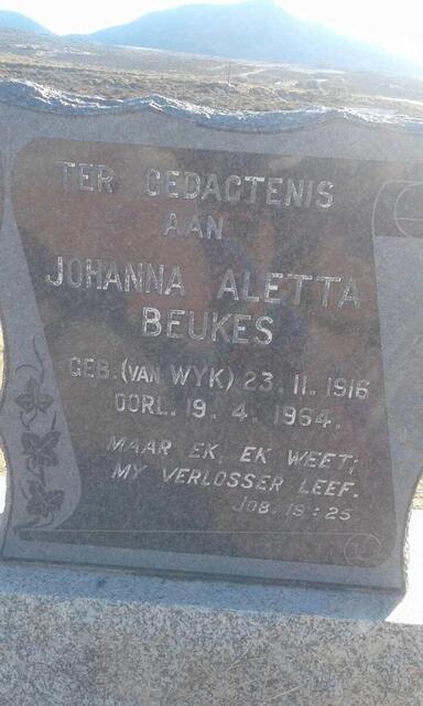 BEUKES Johanna Aletta nee VAN WYK 1916-1964