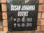 GOUWS Susan Johanna 1933-2015