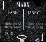 MARX Fanie 1925-2012 & Janey 1928-2015