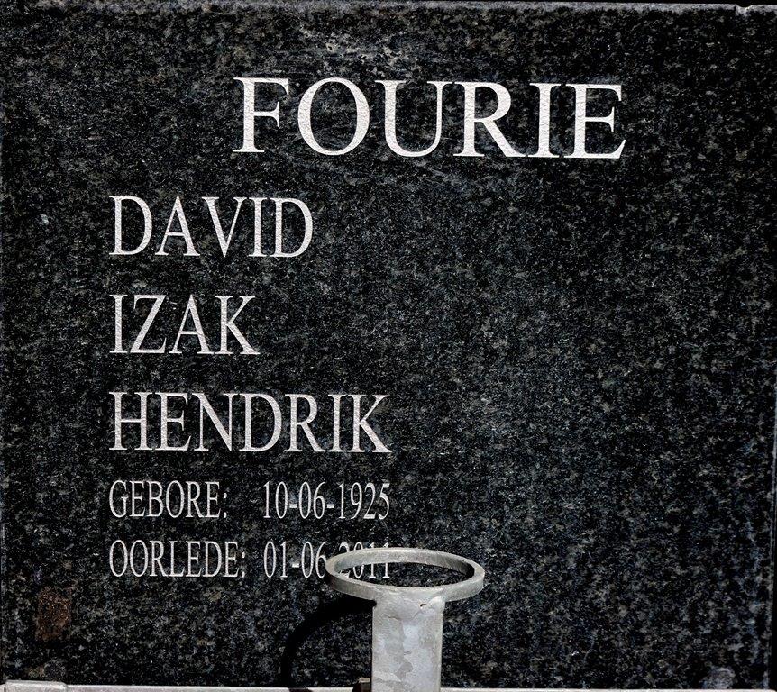FOURIE David Izak Hendrik 1925-2011