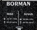 BORMAN Mike 1938-2014 & Susan 1937-2013