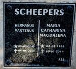 SCHEEPERS Hermanus Martinus 1946-2015 & Maria Catharina Magdalena 1946-2014