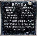 BOTHA Frederik Theunis 1928-2008 & Catharina Maria 1930-