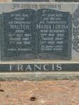 FRANCIS Walter 1884-1966 & Maria Louisa SCHUBART 1894-1958
