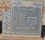 MACKINLAY Elizabeth Elsie C. 1905-1971 :: MACKINLAY Alexander 1921-1995