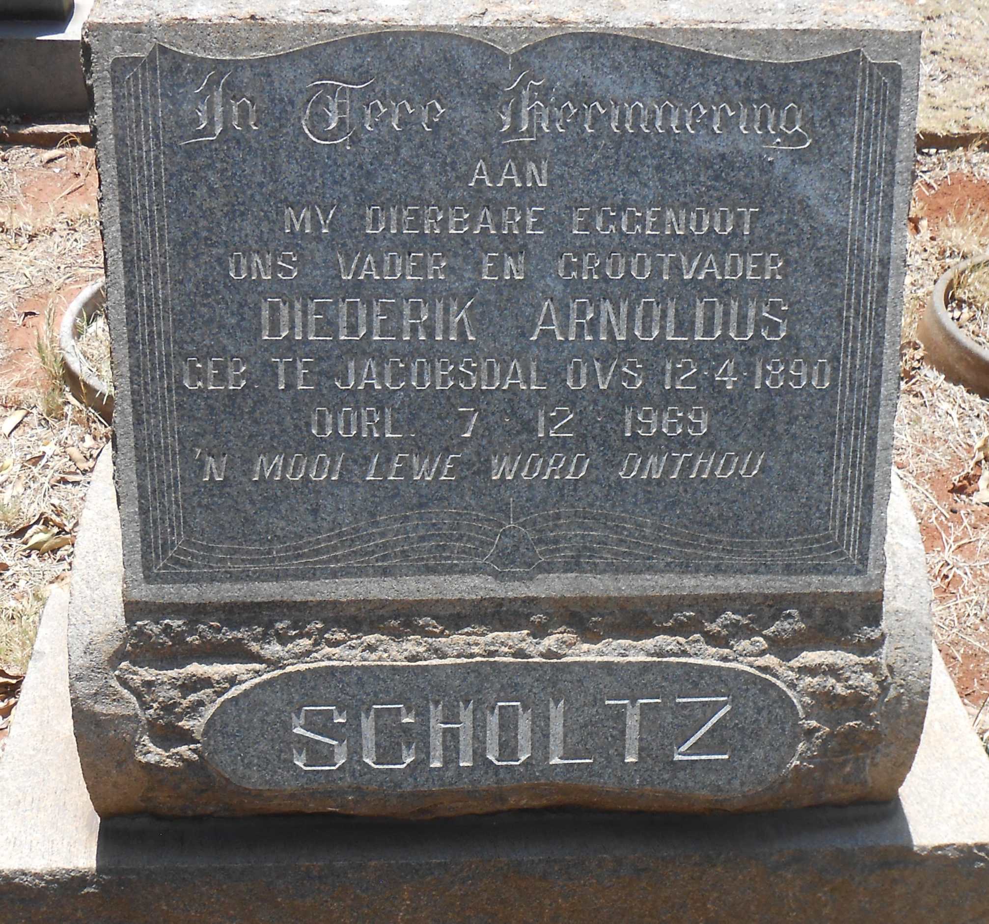 SCHOLTZ Diederik Arnoldus 1890-1969