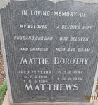 MATTHEWS Mattie 1891-1964 & Dorothy 1897-1974