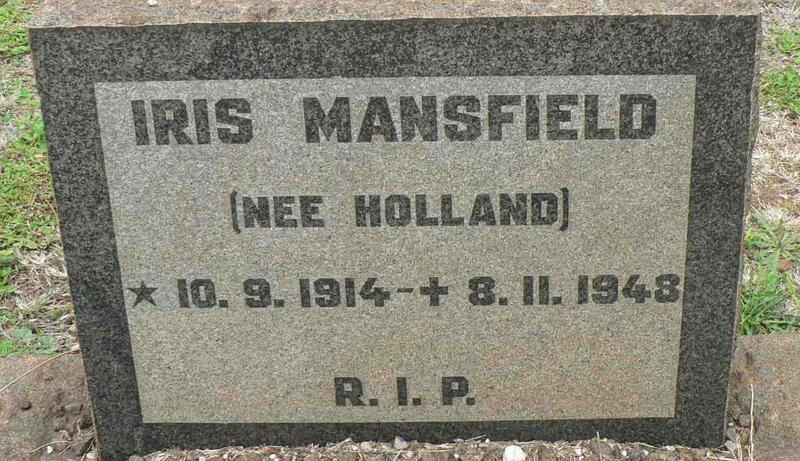 MANSFIELD Iris nee HOLLAND 1914-1948