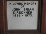 KIRSCHNER John Brian 1938-1973