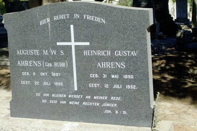 AHRENS Heinrich Gustav 1890-1952 & Auguste M.W.S. BUHR 1897-1990