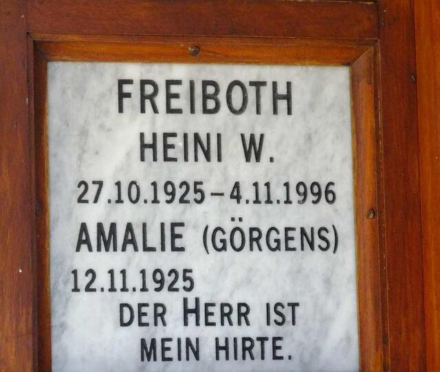 FREIBOTH Heini W. 1925-1996 & Amalie GORGENS 1925-