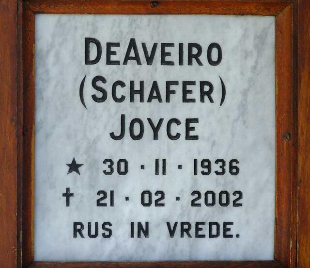 DEAVEIRO Joyce nee SCHAFER 1936-2002