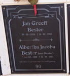 BESTER Jan Greeff 1924-2003 & Albertha Jacoba BESTER 1928-2015