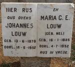 LOUW Johannes 1878-1952 & Maria C.E. NEL 1885-1952