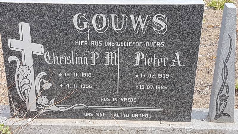 GOUWS Pieter A. 1909-1985 & Christina P.M. 1918-19?6