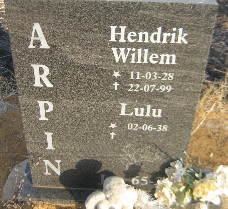 ARPIN Hendrik Willem 1928-1999 & Lulu 1938-