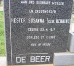BEER Hester Susanna, de nee HENNING 1917-1980