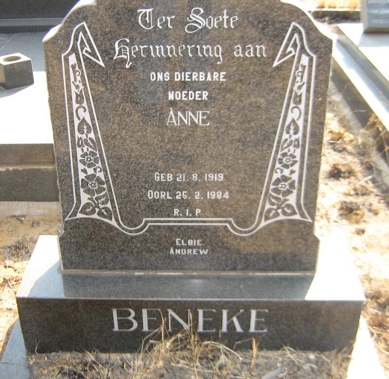 BENEKE Anne 1919-1984