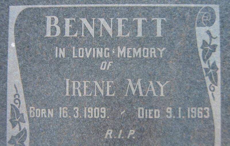 BENNETT Irene May 1909-1963