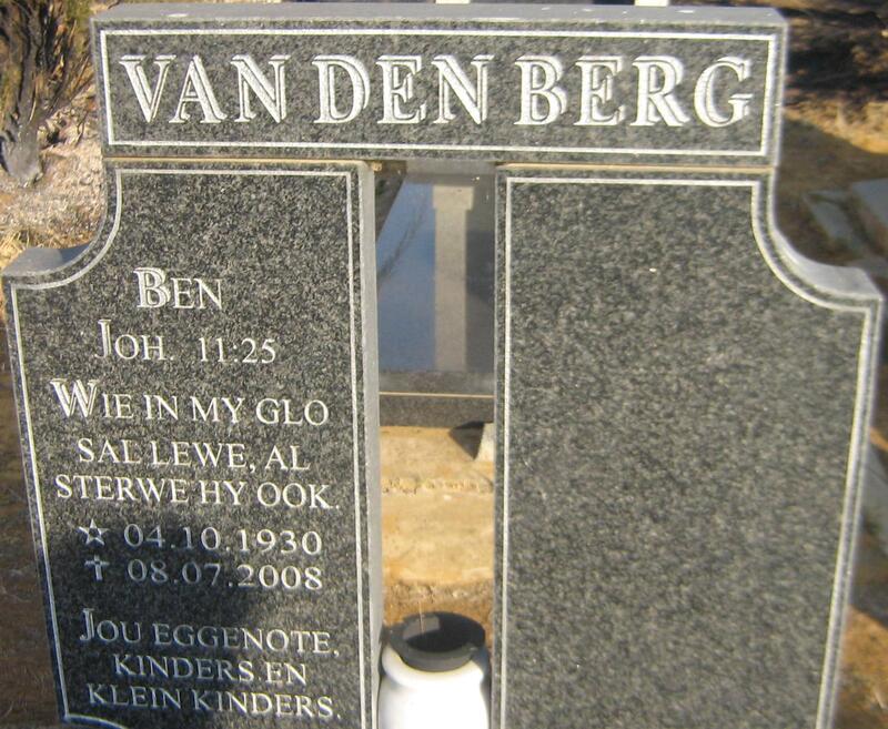 BERG Ben, van den 1930-2008