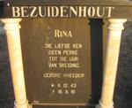 BEZUIDENHOUT Rina nee RHEEDER 1943-1981