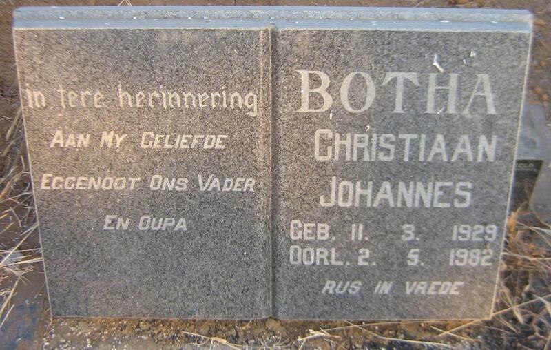 BOTHA Christiaan Johannes 1929-1982