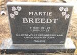 BREEDT Martie 1929-2010