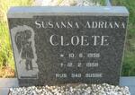 CLOETE Susanna Adriana 1956-1958