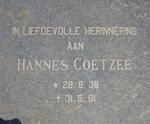 COETZEE Hannes 1938-1981