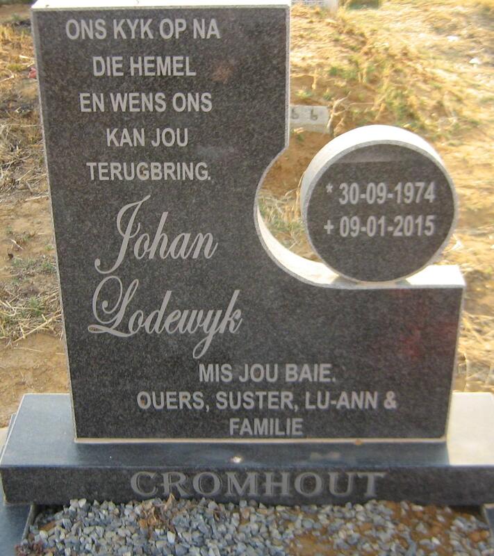 CROMHOUT Johan Lodewyk 1974-2015