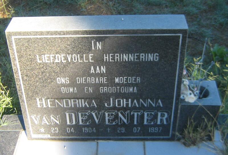 DEVENTER Hendrika Johanna, van 1904-1997
