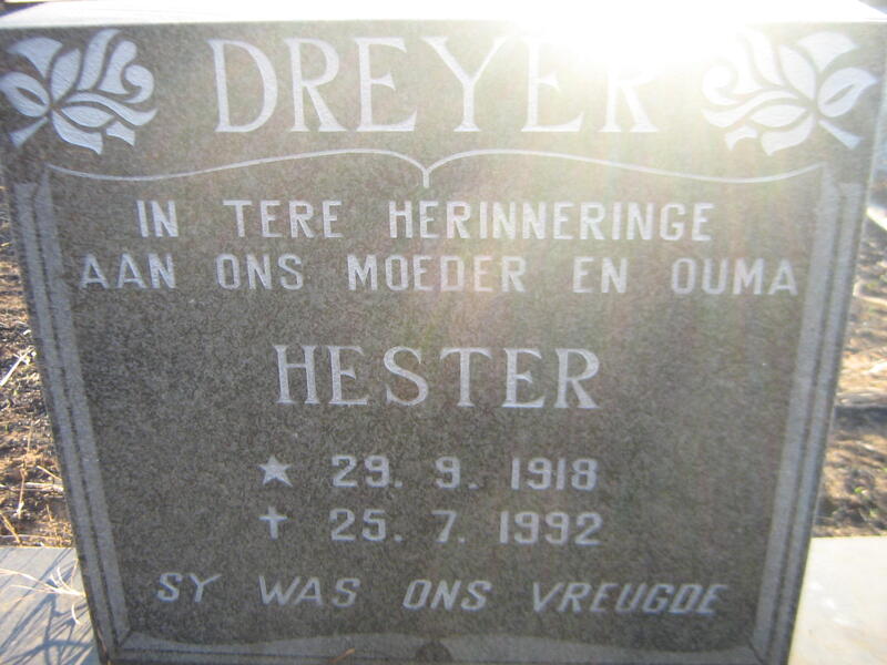 DREYER Hester 1918-1992