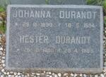 DURANDT Hester 1880-1889 :: DURANDT Johanna 1890-1894