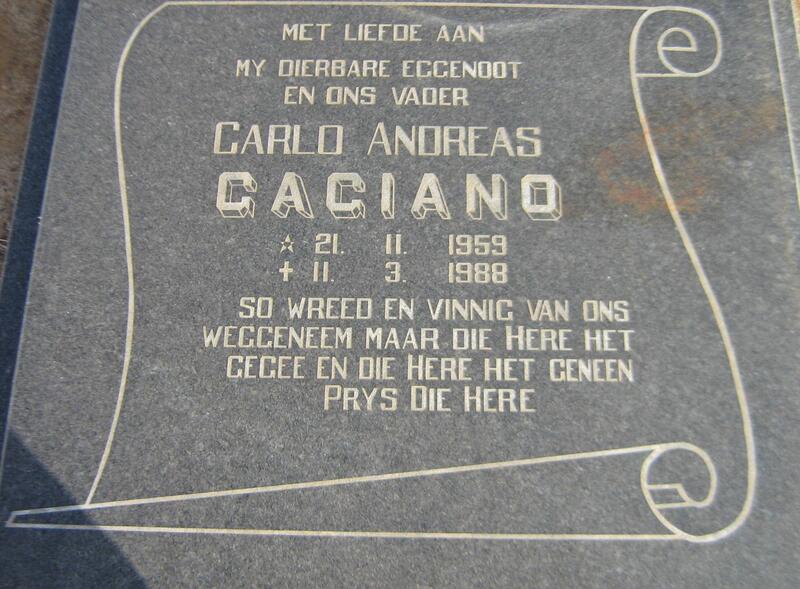 GACIANO Carlo Andreas 1959-1988