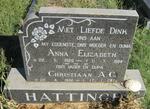HATTINGH Christiaan A.C. 1932-2012 & Anna Elizabeth 1926-1994