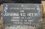 HEEVER Johanna, v.d. 1927-2000