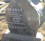 HERBST Marie nee DU RAAN 1932-1975