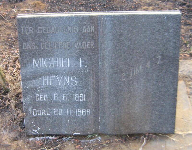 HEYNS Michiel F. 1891-1966
