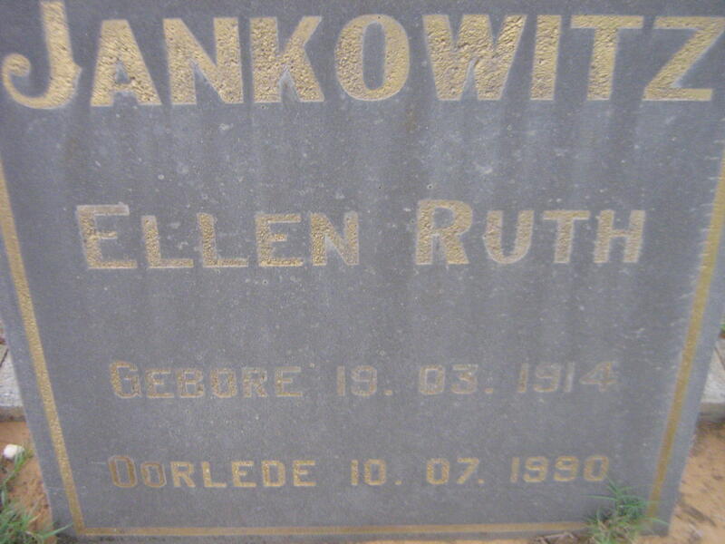 JANKOWITZ Ellen Ruth 1914-1990