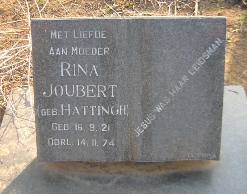 JOUBERT Rina nee HATTINGH 1921-1974
