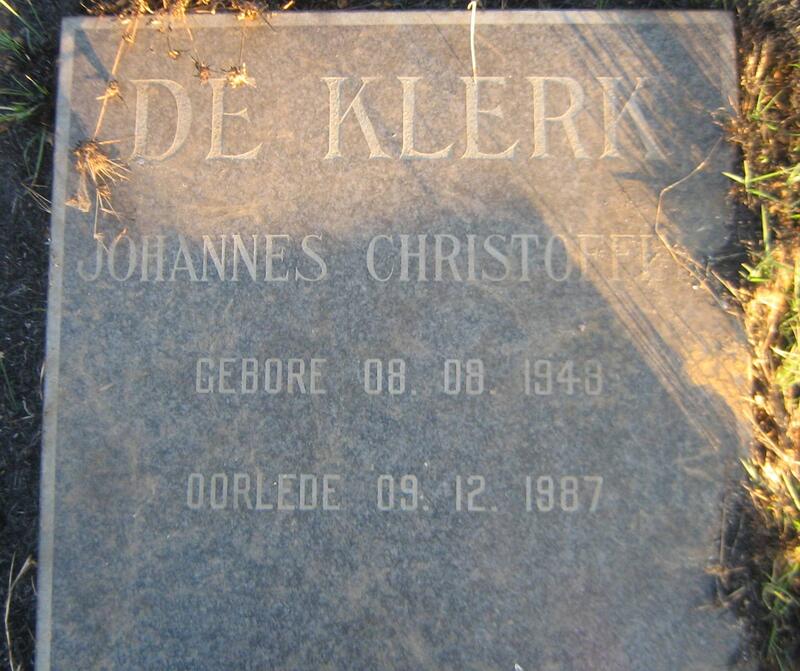 KLERK Johannes Christoffel, de 1948-1987