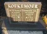 KOEKEMOER W. 1934-2005 & Anna 1936-1987