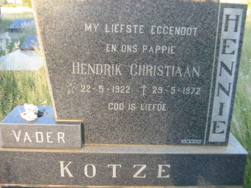 KOTZE Hendrik Christiaan 1922-1972