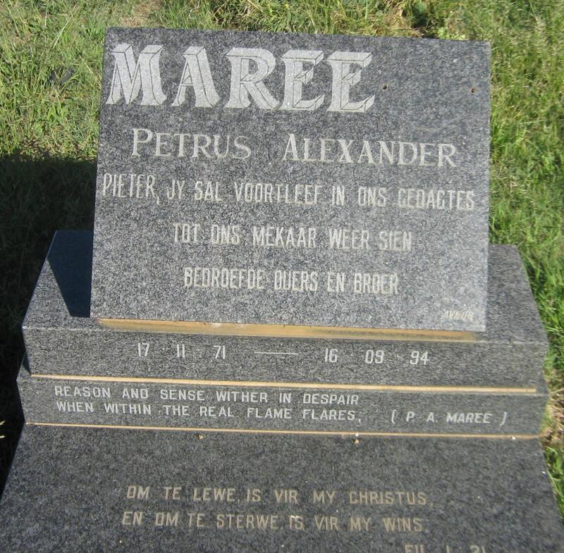 MAREE Petrus Alexander 1971-1994