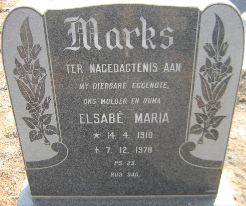 MARKS Elsabe Maria 1910-1978