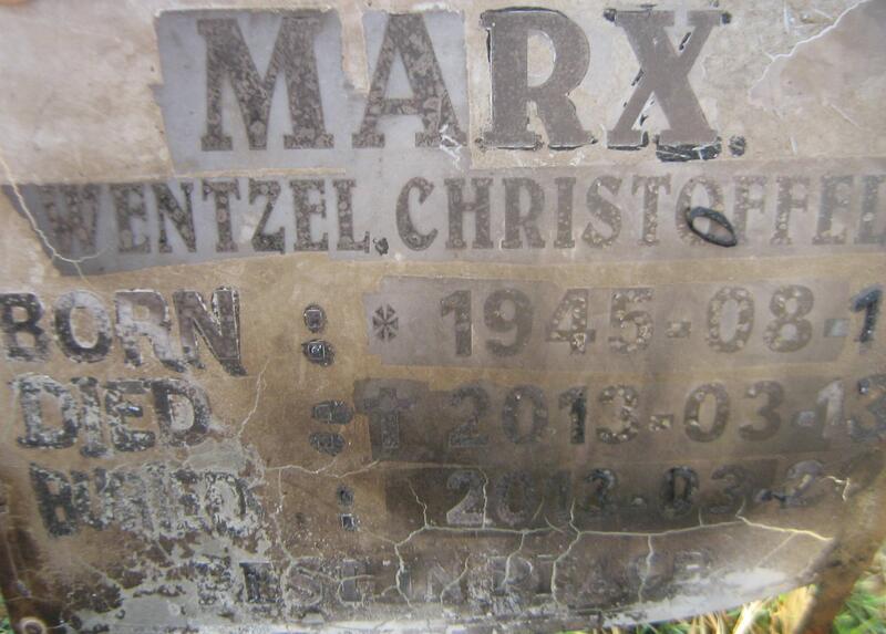 MARX Wentzel Christoffel 1945-2013