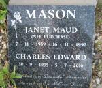MASON Charles Edward 1935-2016 & Janet Maude PURCHASE 1939-1992